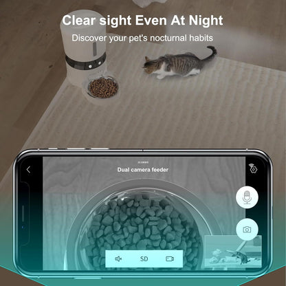 1080P HD smart pet feeder with camera- automatic (app controlled) 4L.