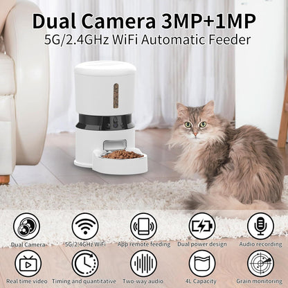 1080P HD smart pet feeder with camera- automatic (app controlled) 4L.